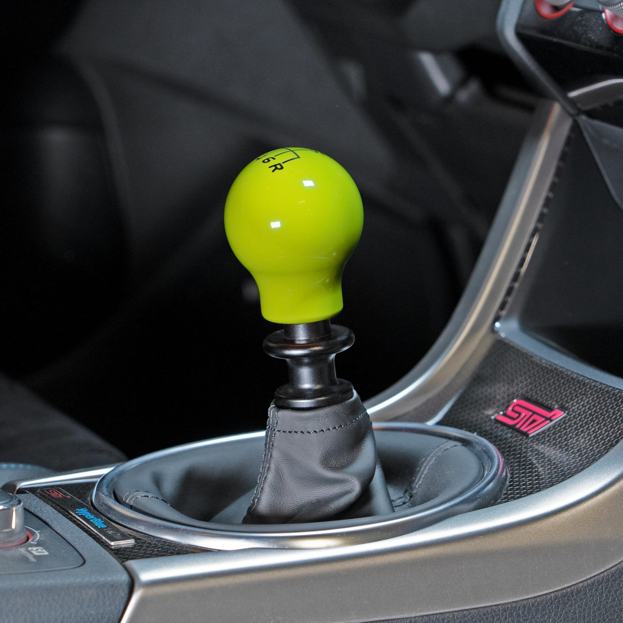 Billetworkz Weighted Shift Knob 6-Speed Lightbulb Neon Yellow Subaru WRX 15-26 / STI 04-21 | BW-KNB-WRX6-VEL6-NYEL-LB