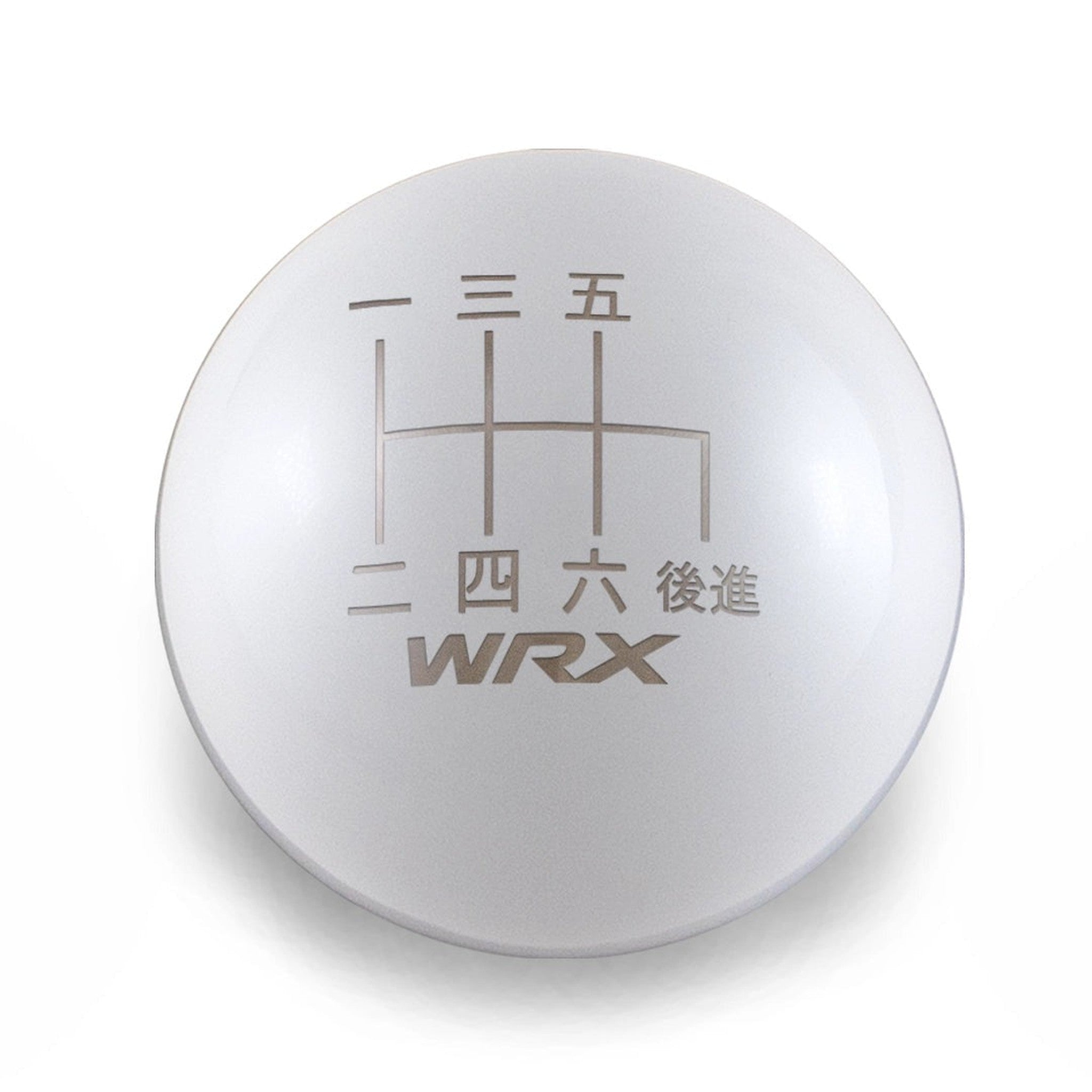 Billetworkz Weighted White Tall Teardrop Shift Knob WRX 6-Speed Japanese Engraving Subaru WRX 15-26 / STI 04-21 | BW-KNB-WRX6-JPWRX-GWHT-TT