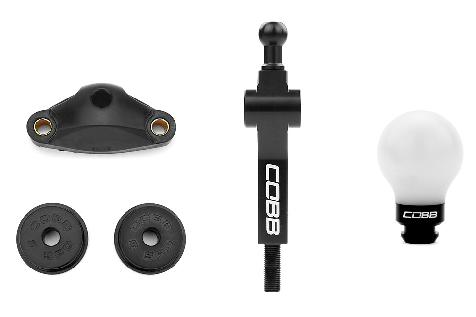 Cobb White w/ Black Stage 1+ Drivetrain Package w/ Wide Barrel Shifter Subaru WRX 5MT 2002-2007 | 212X01P-W-BK