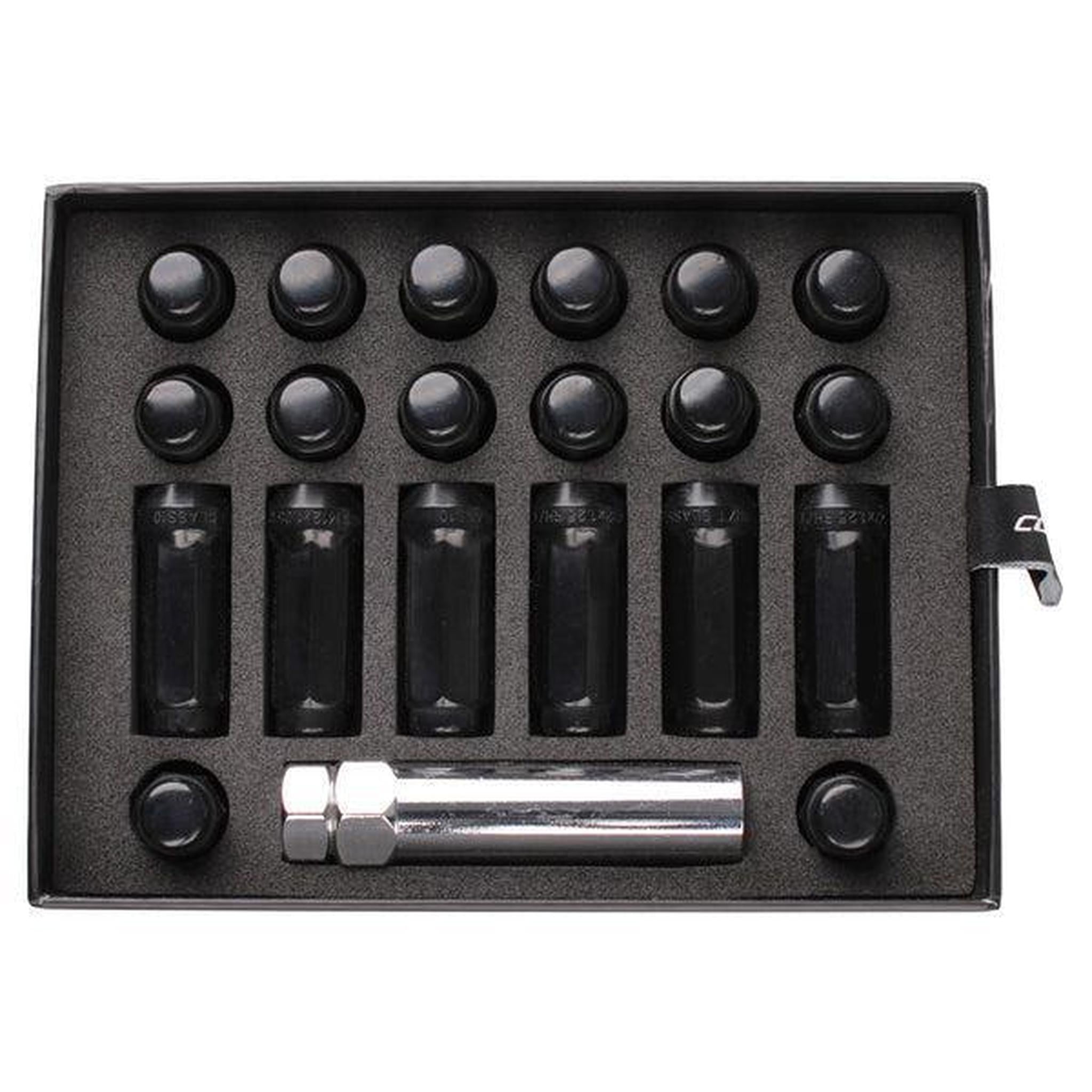 Cosmis Racing Wheels Closed-Ended Black Lug Nuts 12x1.50mm - Set of 24 | 760-7F7K5020