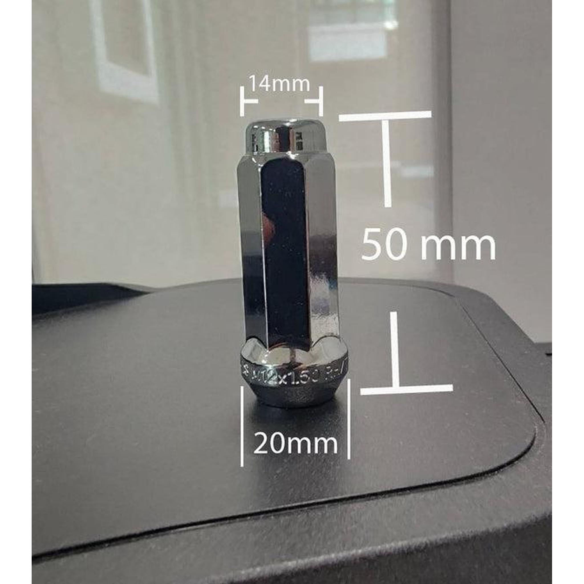 Cosmis Racing Wheels Closed-Ended Chrome Lug Nuts 12x1.50mm - Set of 24 | 760-7F7C5024