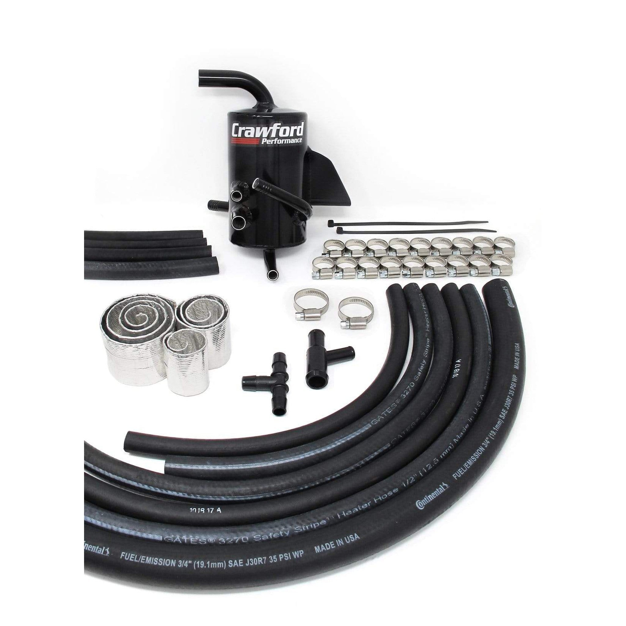 Crawford Air Oil Separator Kit - Single Chamber (V2): 15-21 STI with Rotated Turbo FMIC