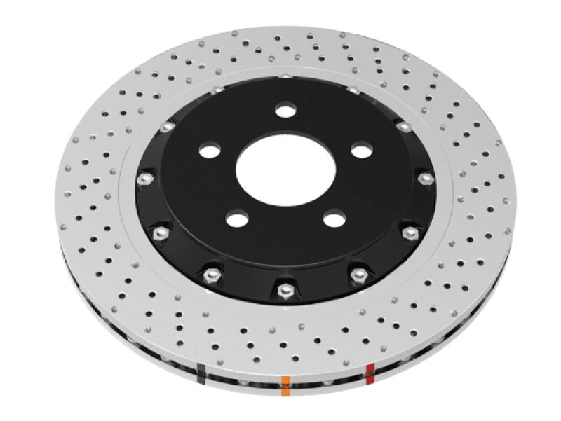 DBA Front 5000 Series 2-Piece Drilled Rotor w/Black Hat Subaru STI 2018-2021 | 53050BLKXD-10