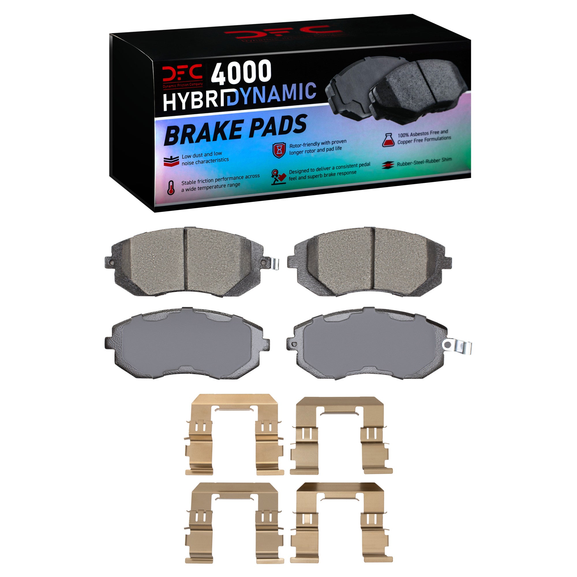 DFC Front 4000 HybriDynamic Brake Pads & Hardware Kit Subaru WRX 2003-2005 | 4000-0929-01
