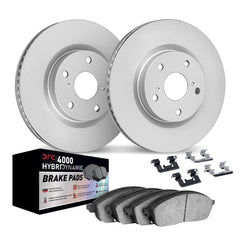DFC Front GeoSPEC Coated Blank Rotors & 4000 HybriDynamic Brake Pads w/ Hardware Subaru WRX 2002-2003 | 4812-13006