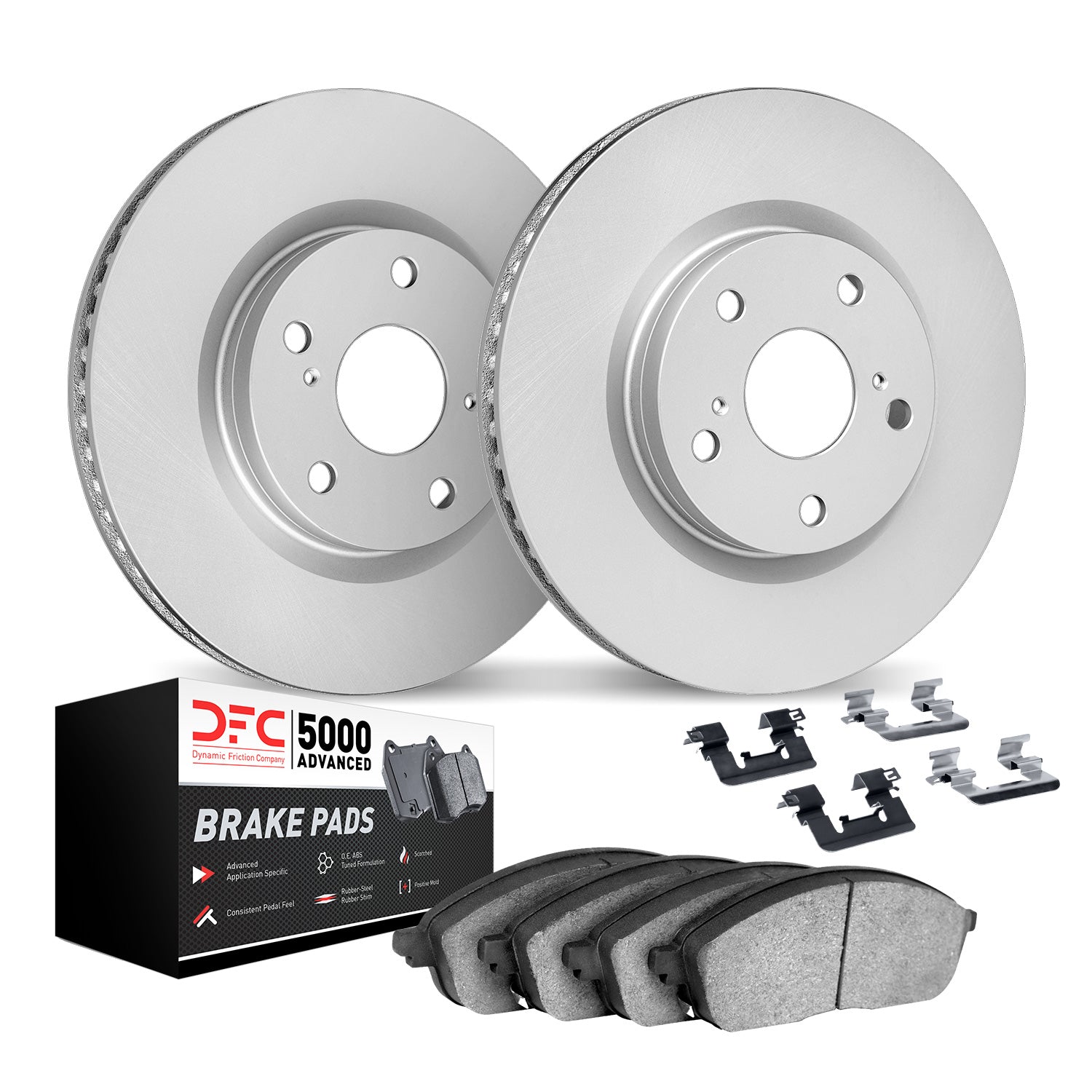 DFC Front GeoSpec Blank Rotors & 5000 Advanced Ceramic Brake Pads w/Hardware Subaru BRZ 2013-2015 | 4512-13050