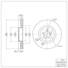 DFC Front Plain Brake Rotor Subaru WRX STI 2005-2017 | 600-13016