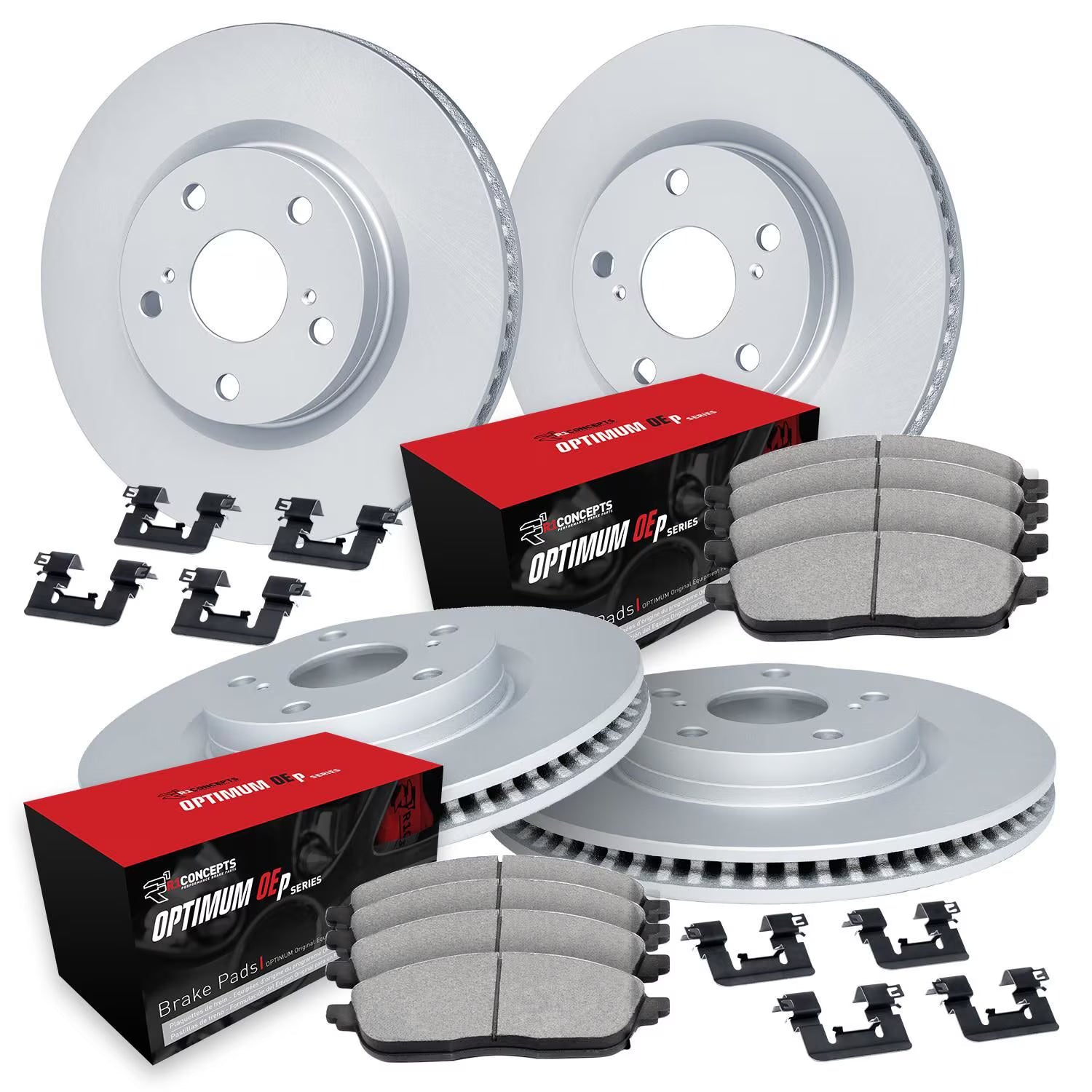DFC Front & Rear GeoSPEC Coated Brake Rotors & Optimum OE Pads w/ Hardware Subaru Forester 2019-2024 | WDUH2-13047