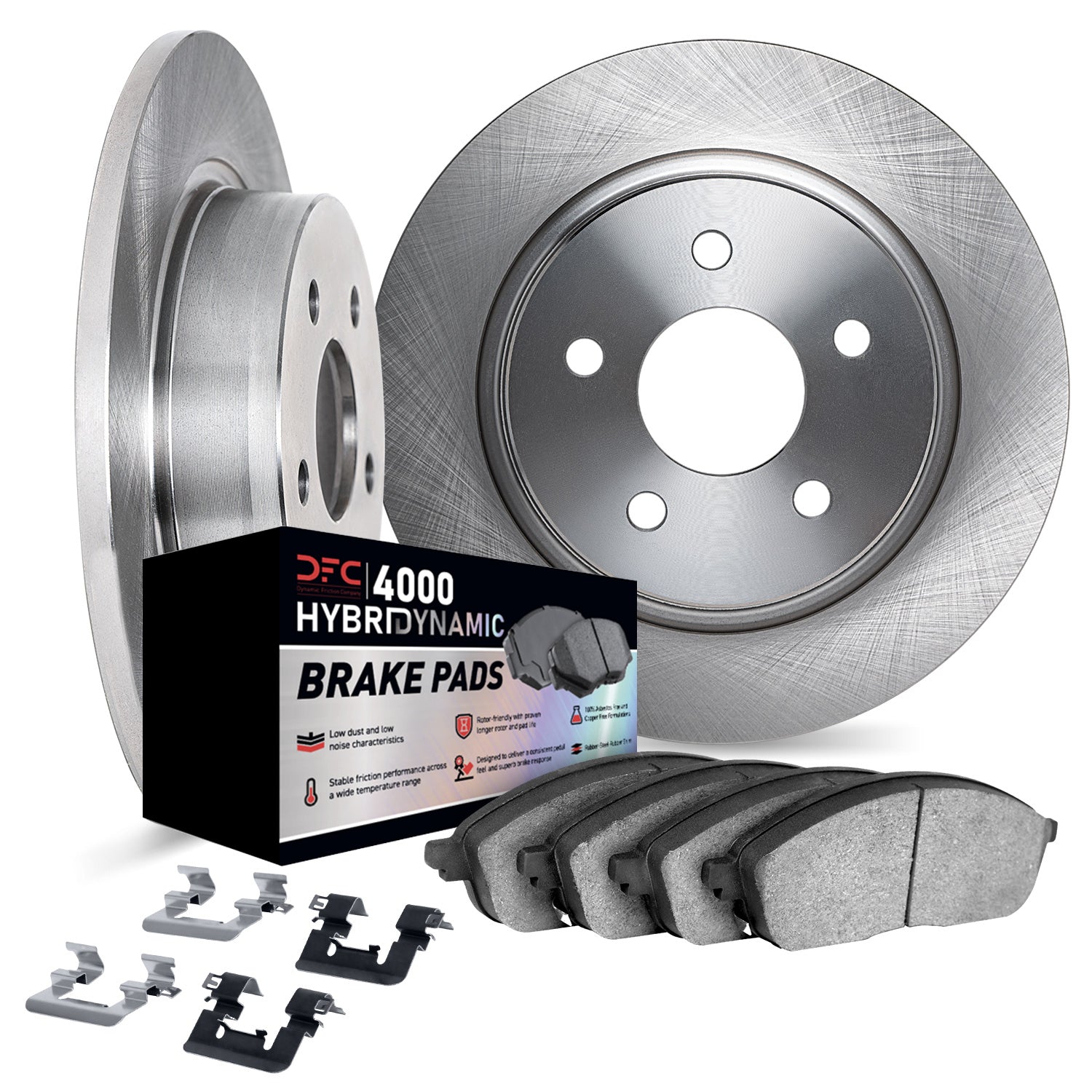 DFC Rear 4000 HybriDynamic Brake Pad, Hardware & Rotor Package Subaru Legacy / Outback 2005-2009 | 6812-13040