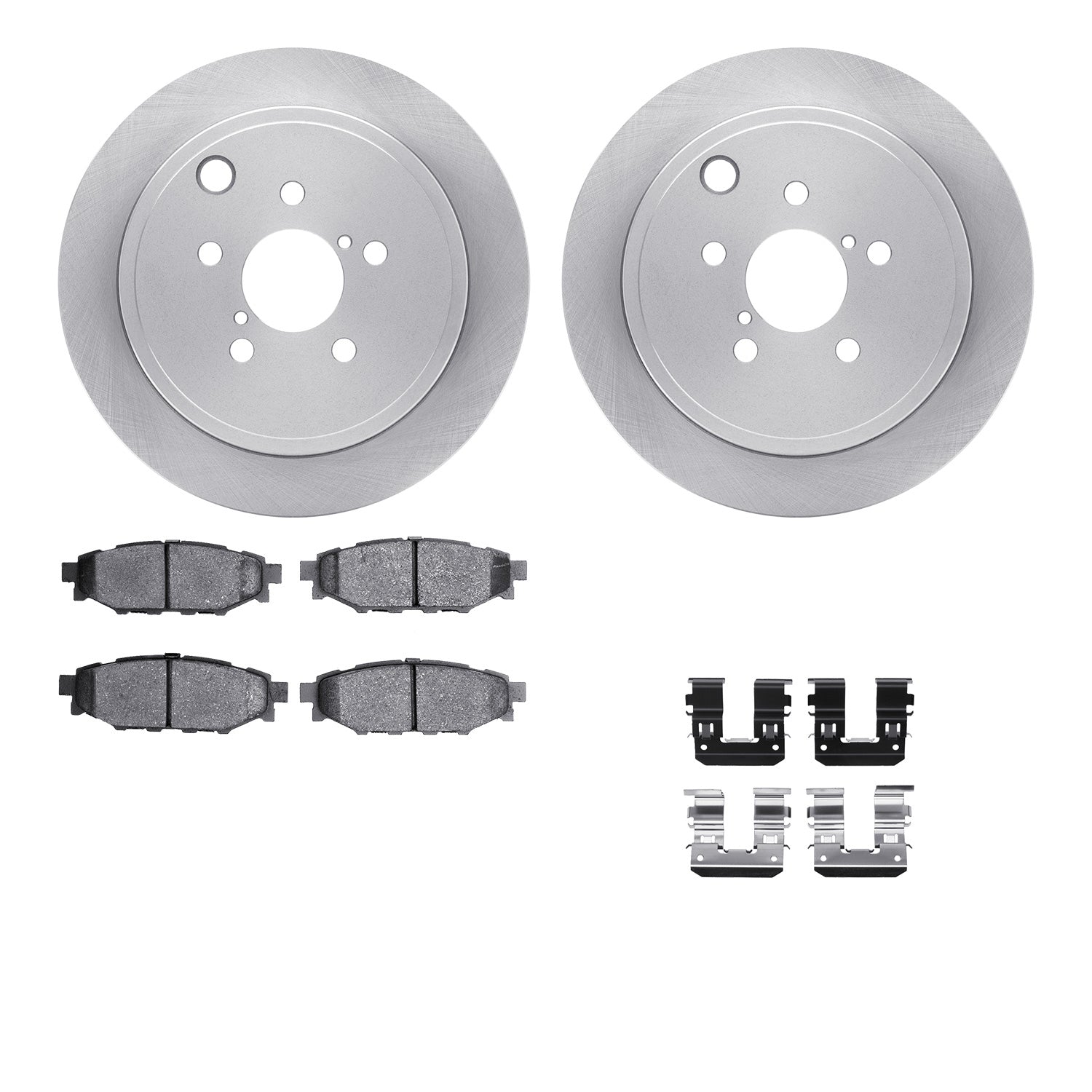 DFC Rear 5000 Advanced Ceramic Brake Pad, Hardware & Rotor Package Subaru WRX 2012-2014 | 6512-13153