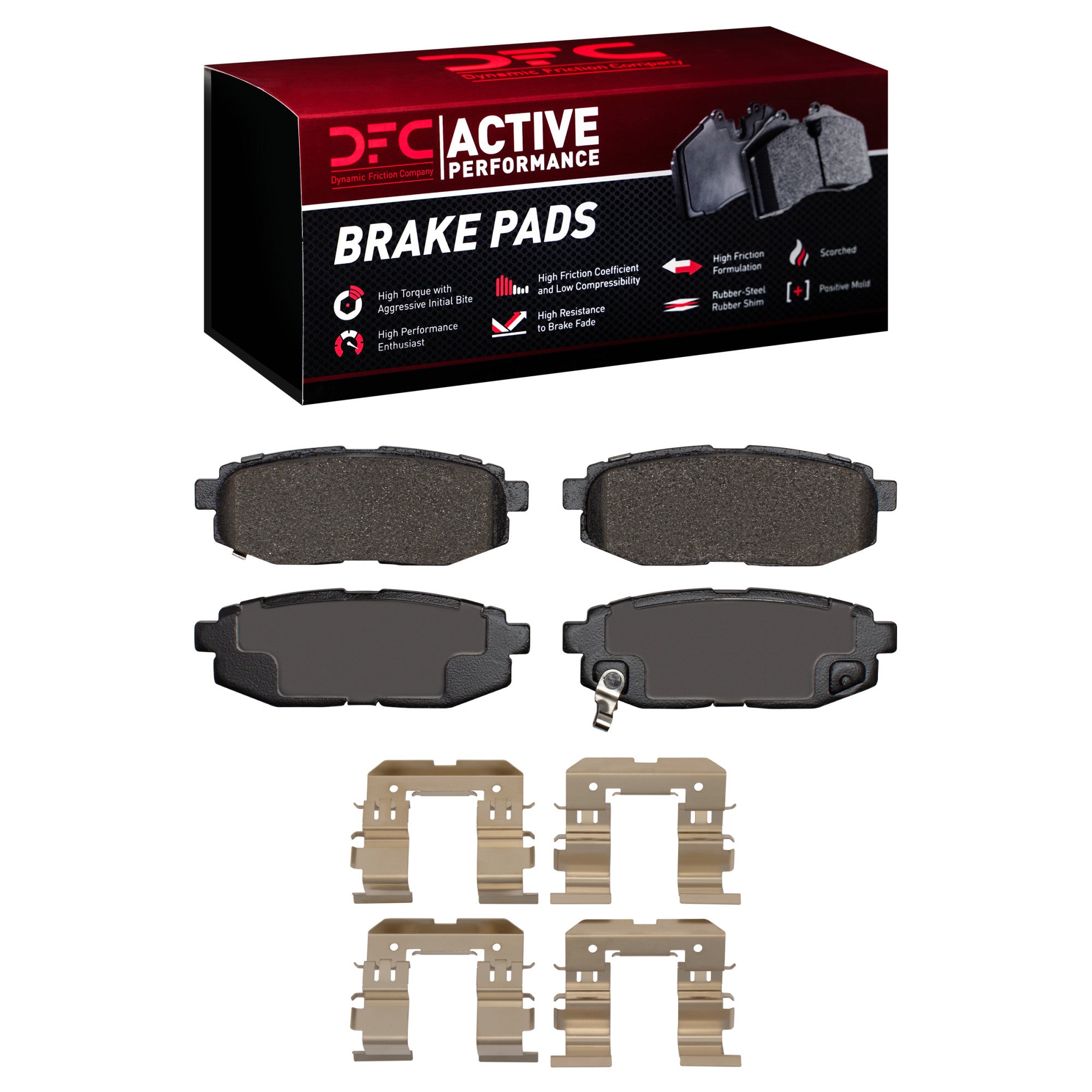 DFC Rear Active Performance Pads w/ Hardware Scion FR-S / Toyota 86 / GR86 / Subaru BRZ 2013-2026 | 1115-1124-01