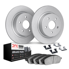 DFC Rear GeoSPEC Coated Blank Rotor & 5000 Advanced Ceramic Brake Pads w/ Hardware Subaru WRX 2016-2021 w/ Manual Parking Brake | 4512-13067