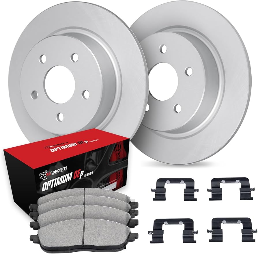 DFC Rear GeoSPEC Coated Blank Rotors & R1 Optimum OE Brake Pads w/ Hardware Subaru WRX 2016-2021 w/ Manual Parking Brake | WDUH1-13067