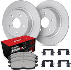 DFC Rear GeoSPEC Coated Blank Rotors & R1 Optimum OE Brake Pads w/ Hardware Subaru WRX 2016-2021 w/ Manual Parking Brake | WDUH1-13067