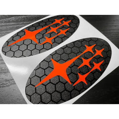 DTC Carbon Fiber Front and Rear Emblem Overlay Pair Subaru Legacy 2015-2018