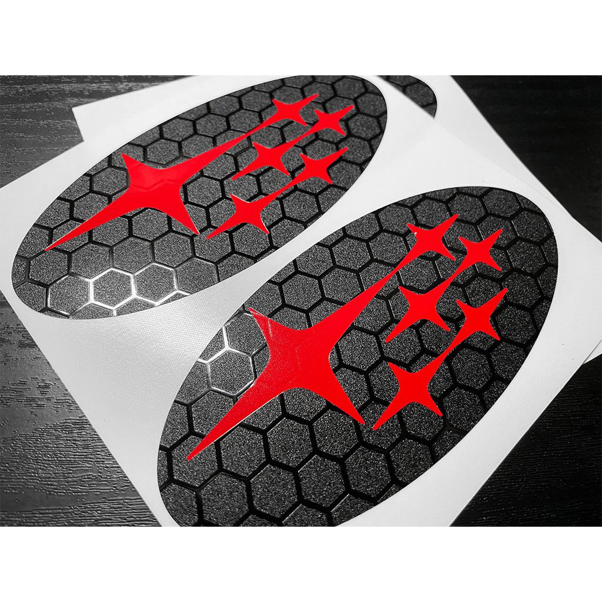 DTC Carbon Fiber Front and Rear Emblem Overlay Pair Subaru Legacy 2015-2018