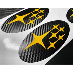 DTC Carbon Fiber Front and Rear Emblem Overlay Pair Subaru Legacy 2015-2018