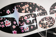 DTC Emblem Overlay Set Holographic Cherry Blossom Black 08-14 WRX / STI Hatch (Non Sports grille)