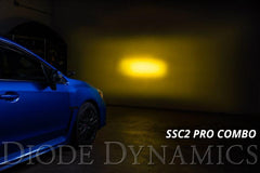Diode Dynamics C2 Pro Stage Series 2in LED Ditch Light Kit Yellow Combo Subaru WRX / STI 2015-2021 | DD6619