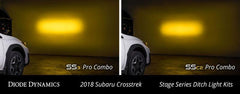 Diode Dynamics Pro SS3 LED Ditch Light Kit Yellow Combo Subaru Crosstrek 2018-2023 | DD6561