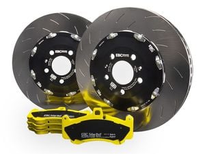 EBC Racing 2 Piece SG Racing Rear Vented Rotors and Yellowstuff Rear Brake Pads Nissan GT-R 2009-2025 | S26KR1002