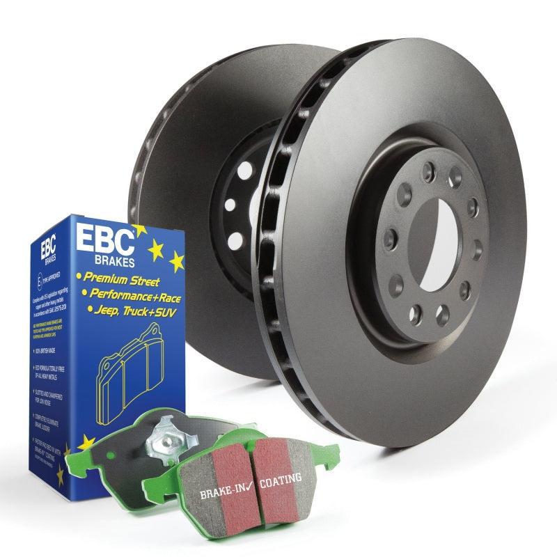 EBC S11 Greenstuff 2000 Brake Pads and Gray RK Rotors Rear Subaru WRX w/o Eyesight Tech 2015-2021 | S11KR1396