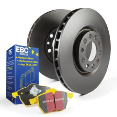 EBC S13 Yellowstuff Sport Brake Pads and Black RK Rotors Rear Kit Subaru WRX w/o Eyesight Tech 2015-2021 | S13KR1620