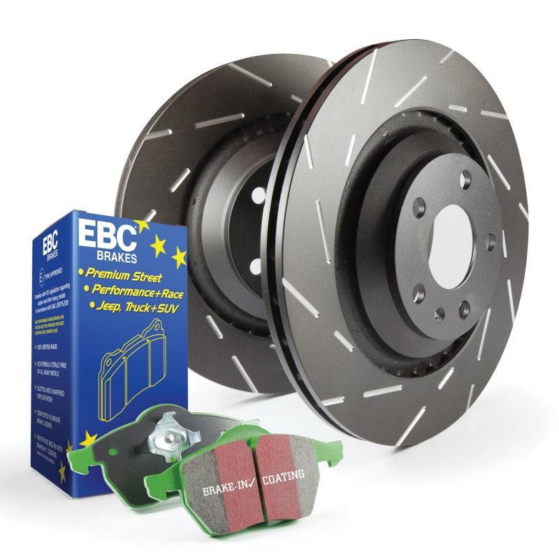 EBC S2 Greenstuff 2000 Sport Brake Pads and Grey USR Rotors Rear Kit Subaru WRX 2015-2021 | S2KR2365