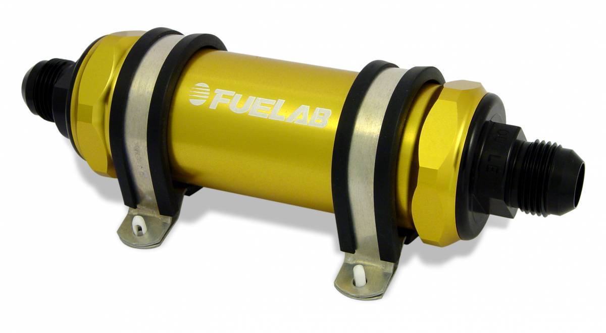 Fuelab 85832 Series High Flow Integrated Fuel Filter/Check Valve Gold | 85832-5