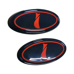 GCS Impreza i Throwback Front and Rear Emblems Red Logo WRX / STI 2015-2021 | 15IMPFRSET-RD