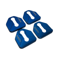 GCS Stainless Door Striker Cover Blue Subaru Vehicles | GCS-DOORSTRIKER-BL