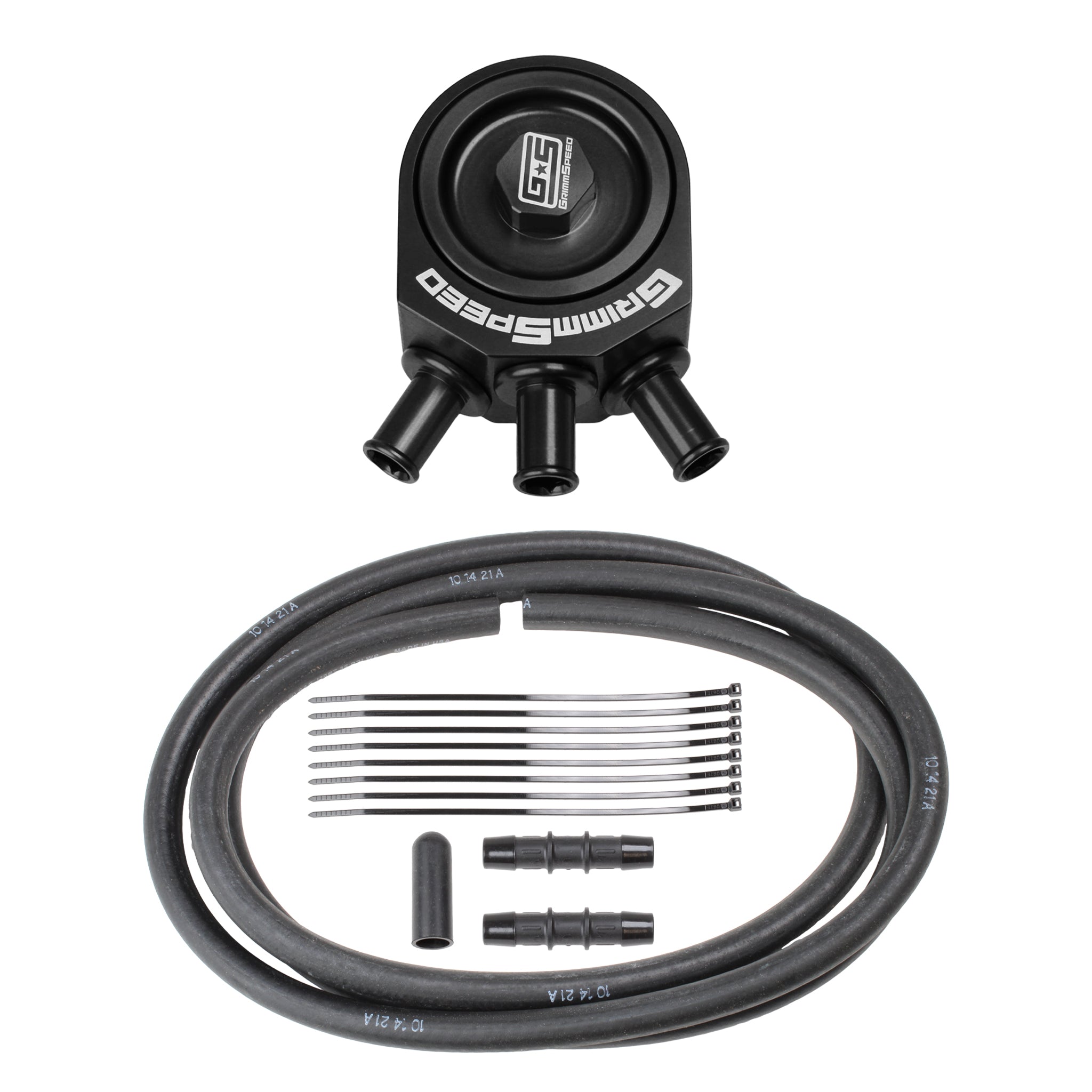 GrimmSpeed Black Air / Oil Separator Subaru WRX 02-07 / STI 04-21 / Forester XT 04-08 | 078006