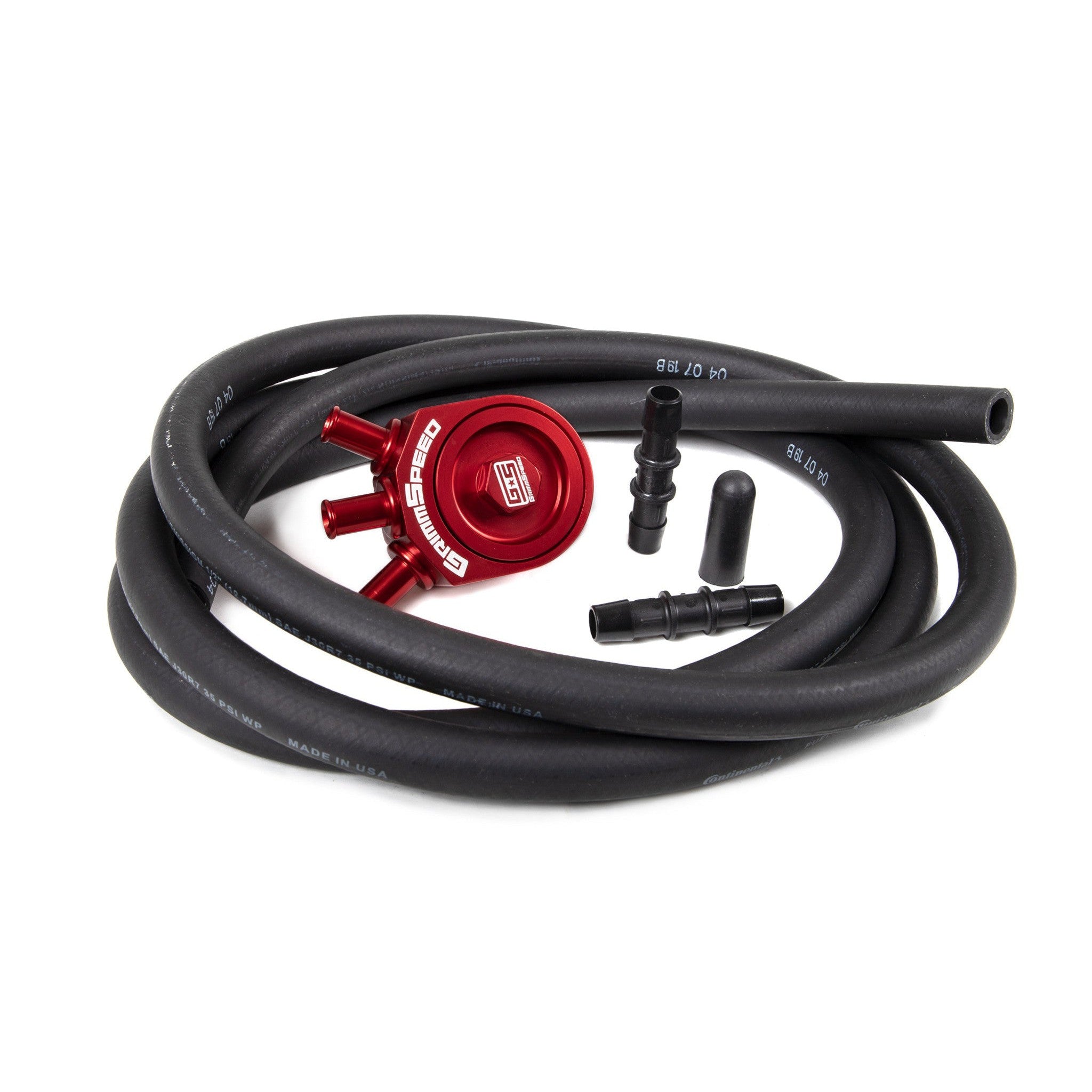 GrimmSpeed Red Air / Oil Separator Subaru WRX 2008-2014 / Legacy GT 2005-2009 | 078016R