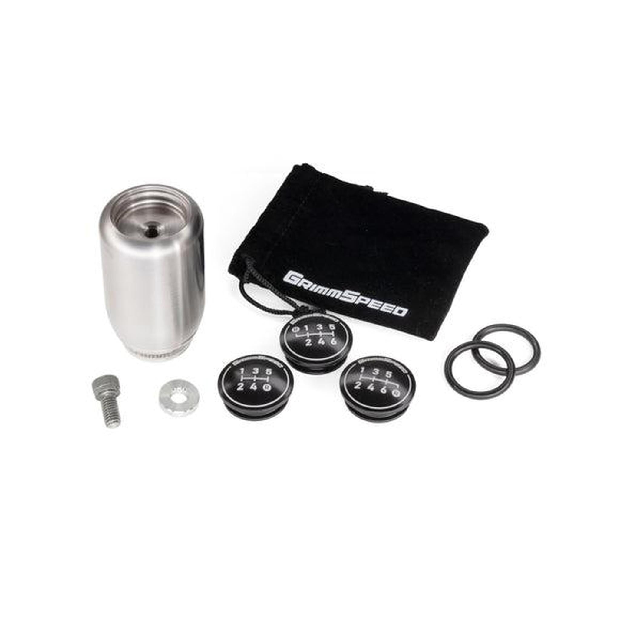 GrimmSpeed Swap-Top Weighted Piston Shift Knob Stainless Steel WRX / STI 2002-2026 | 1.1006.1.SS