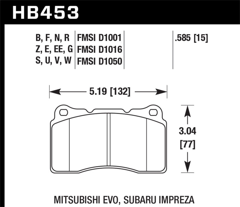 Hawk DTC-80 Front Brake Pads Subaru STI 2004-2014 | HB453Q.585