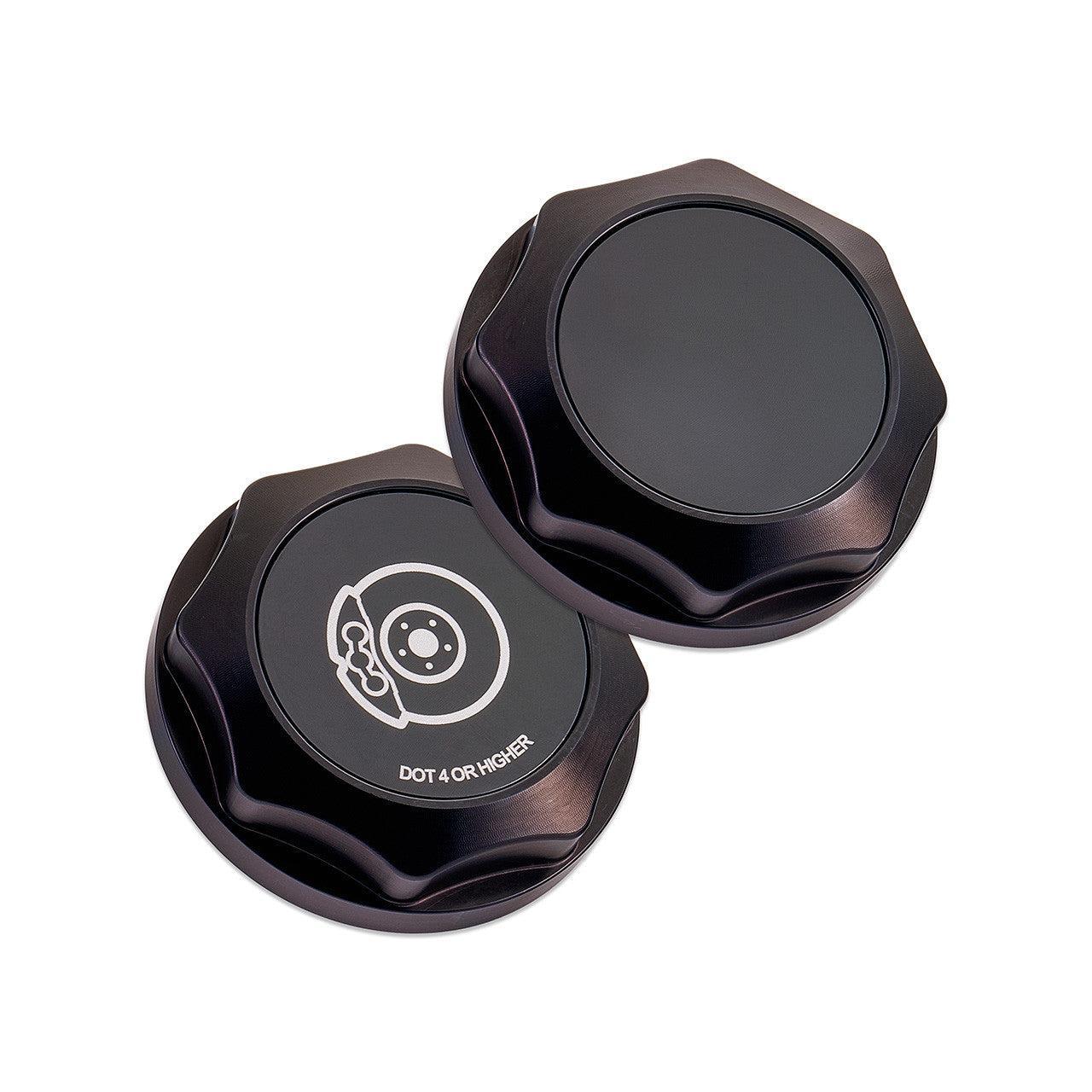 IAG Revolve Brake Fluid Reservoir Cap w/ Anodized Color Accent Black WRX 02-26 / STI 04-21 / BRZ 13-26 | IAG-ACC-5302BKBK