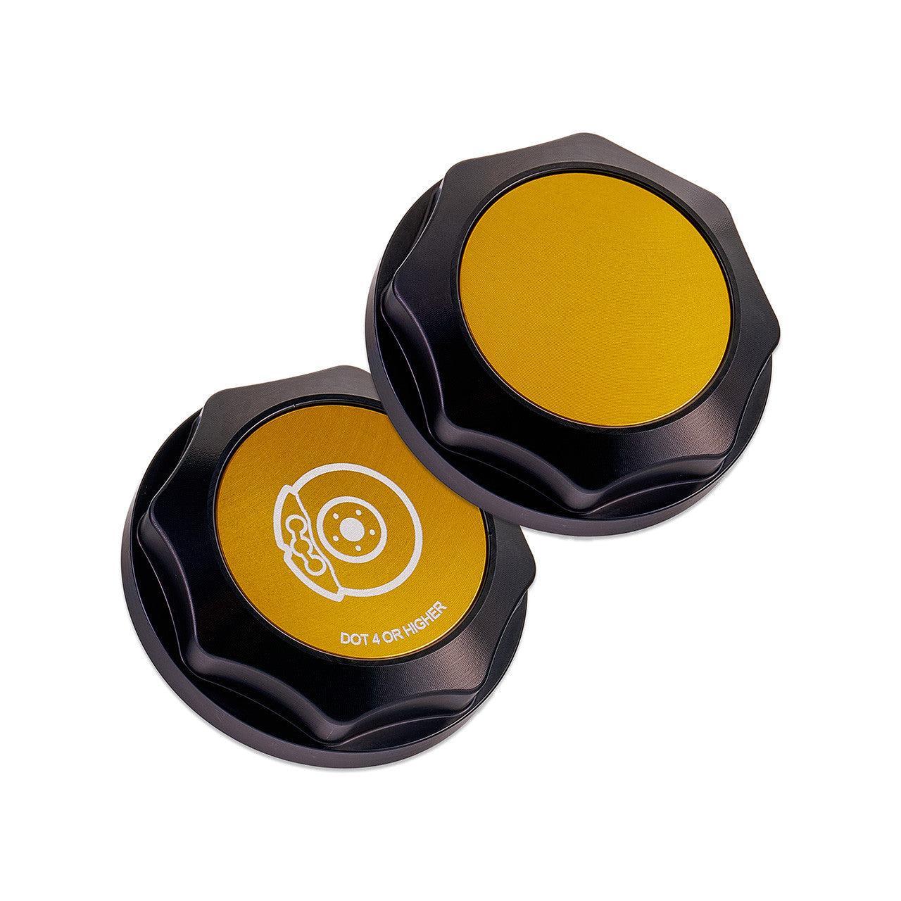 IAG Revolve Brake Fluid Reservoir Cap w/ Anodized Color Accent Gold WRX 02-26 / STI 04-21 / BRZ 13-26 | IAG-ACC-5302BKGD