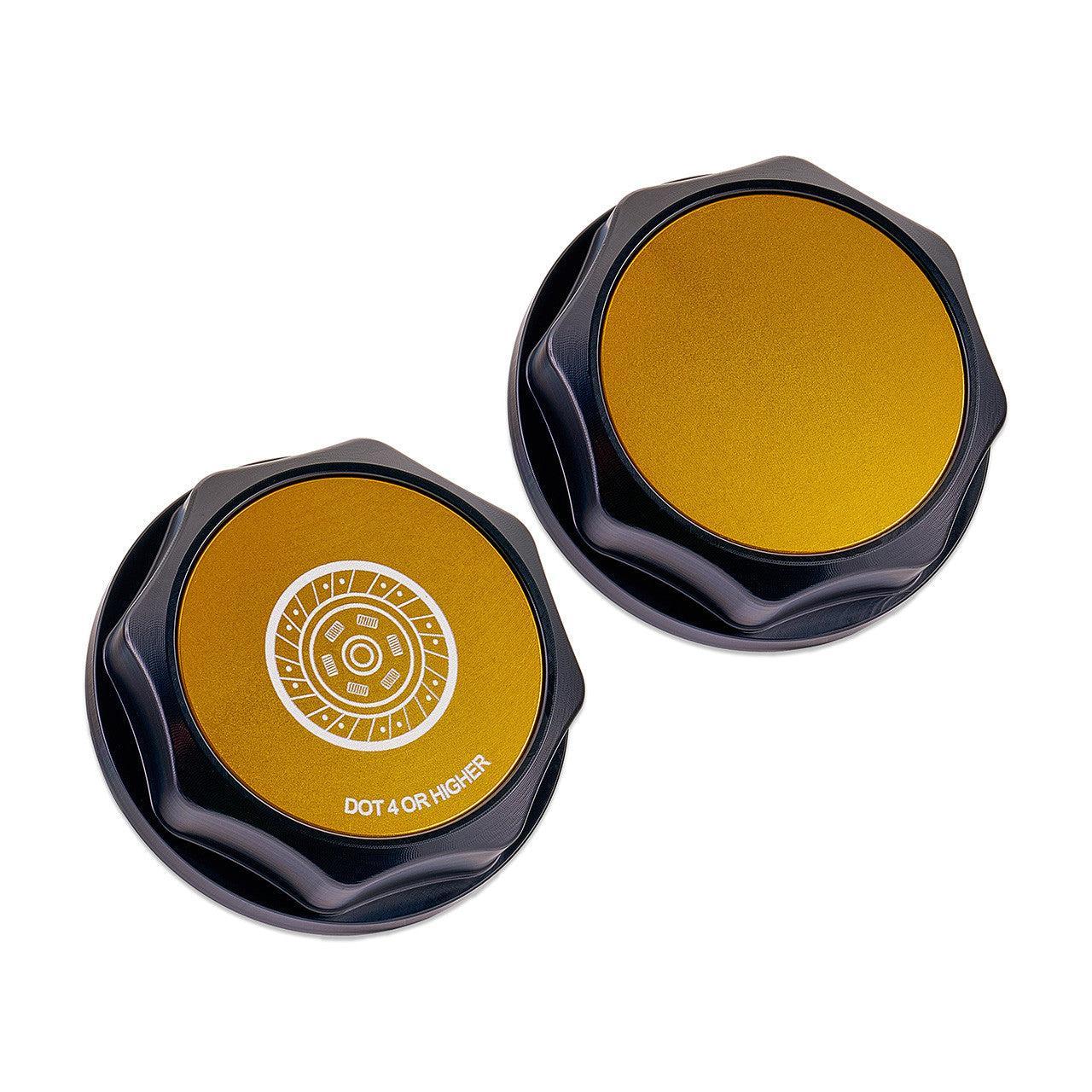 IAG Revolve Clutch Fluid Reservoir Cap w/ Anodized Color Accent Gold WRX 02-14 / STI 04-14 | IAG-ACC-5303BKGD