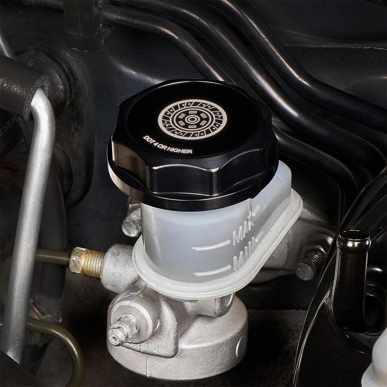 IAG Revolve Clutch Fluid Reservoir Cap w/ Anodized Color Accent Purple WRX 02-14 / STI 04-14 | IAG-ACC-5303BKPR