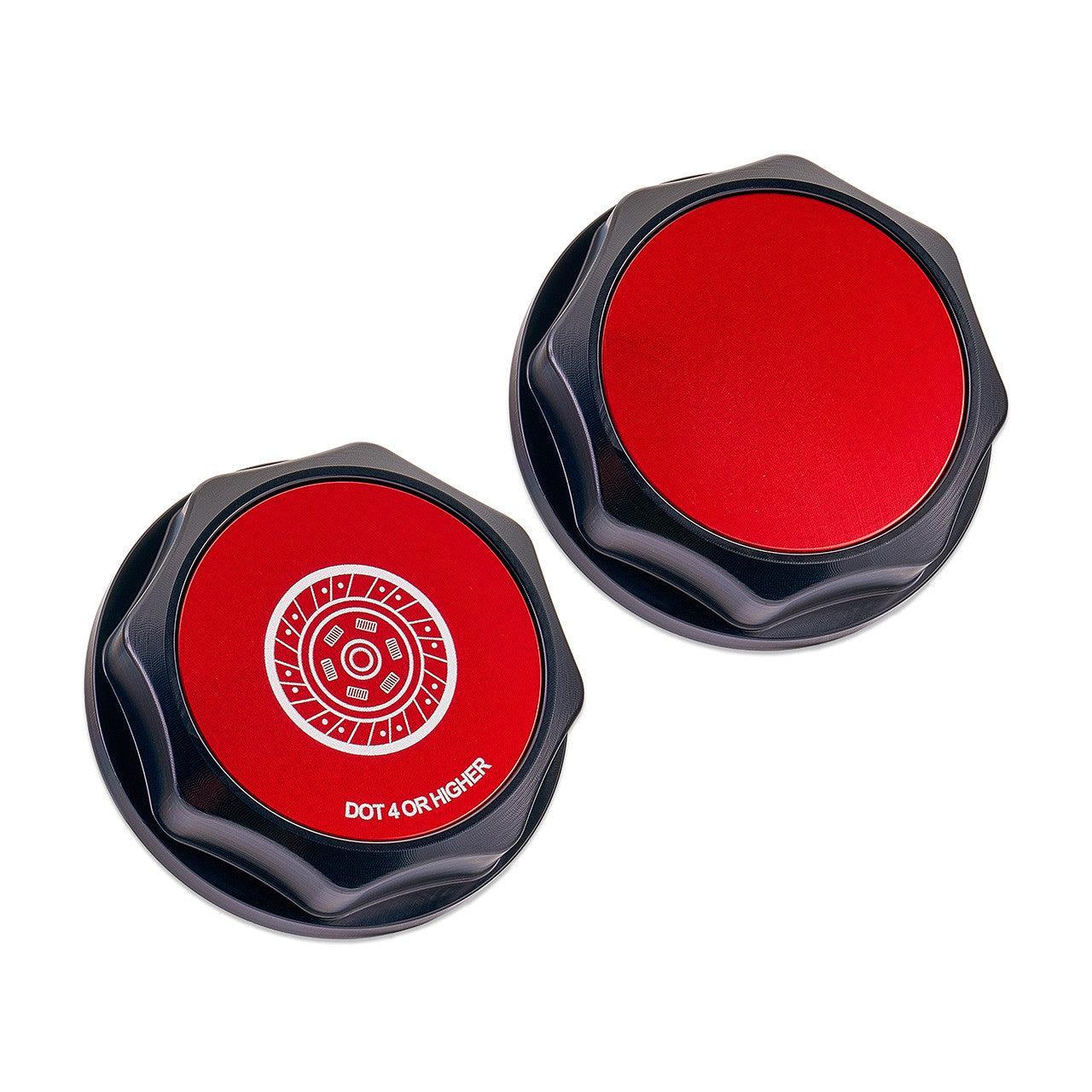 IAG Revolve Clutch Fluid Reservoir Cap w/ Anodized Color Accent Red WRX 02-14 / STI 04-14 | IAG-ACC-5303BKRD