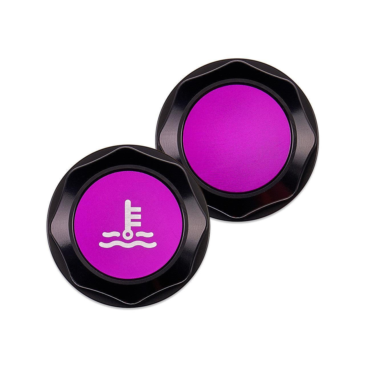 IAG Revolve Coolant Reservoir Cap w/ Anodized Color Accent Purple WRX 02-26 / STI 04-21 / 13-26 BRZ | IAG-ACC-5304BKPR