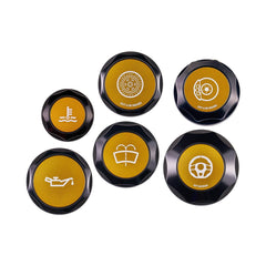 IAG Revolve Engine Bay Dress-Up Cap Kit Gold WRX 02-07 / STI 04-07 / Forester XT 04-08 | IAG-ACC-5401BKGD