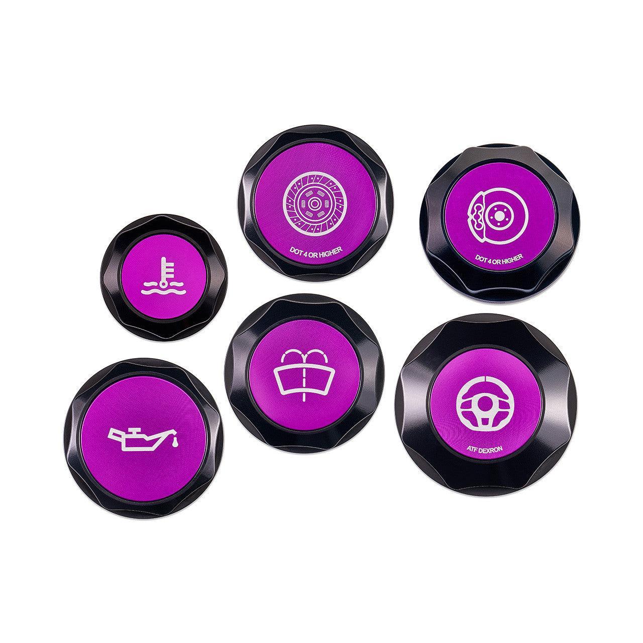 IAG Revolve Engine Bay Dress-Up Cap Kit Purple WRX 02-07 / STI 04-07 / Forester XT 04-08 | IAG-ACC-5401BKPR