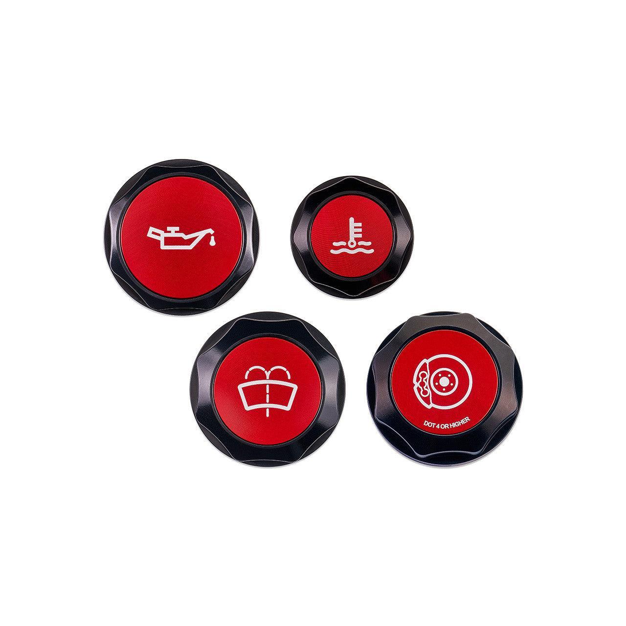 IAG Revolve Engine Bay Dress-Up Cap Kit Red Subaru WRX 2015-2021 | IAG-ACC-5403BKRD