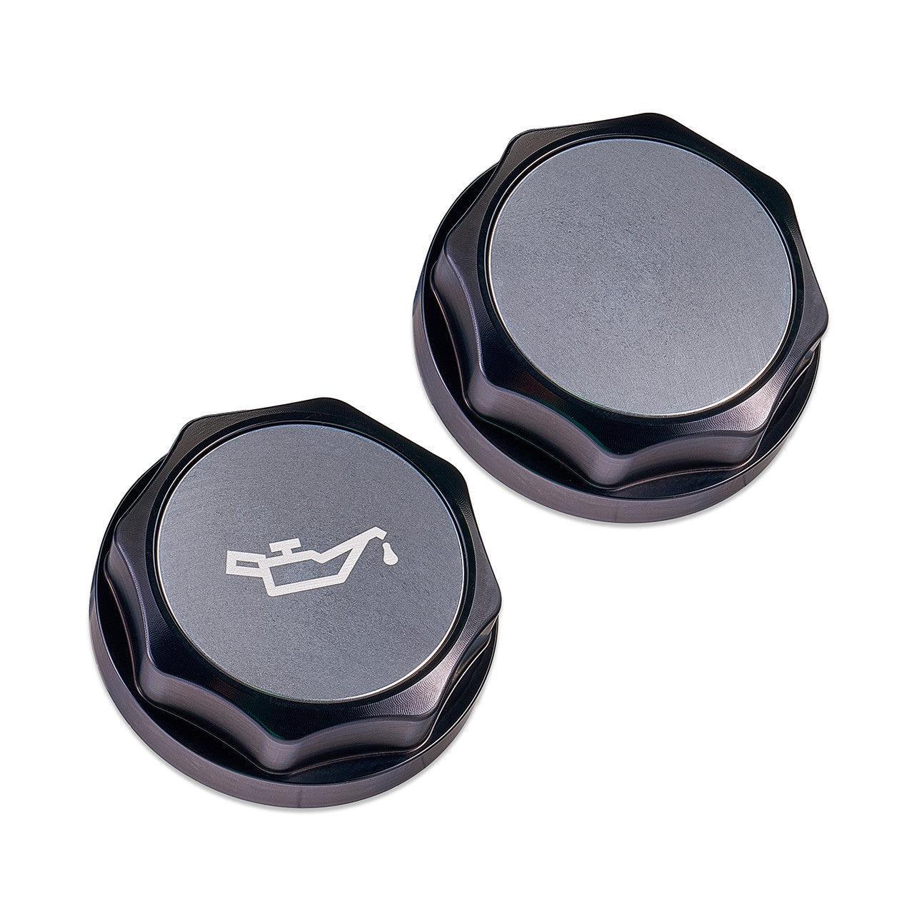 IAG Revolve Engine Oil Fill Cap w/ Anodized Color Accent Silver WRX 02-26 / STI 04-21 / BRZ 13-26 | IAG-ACC-5301BKSL