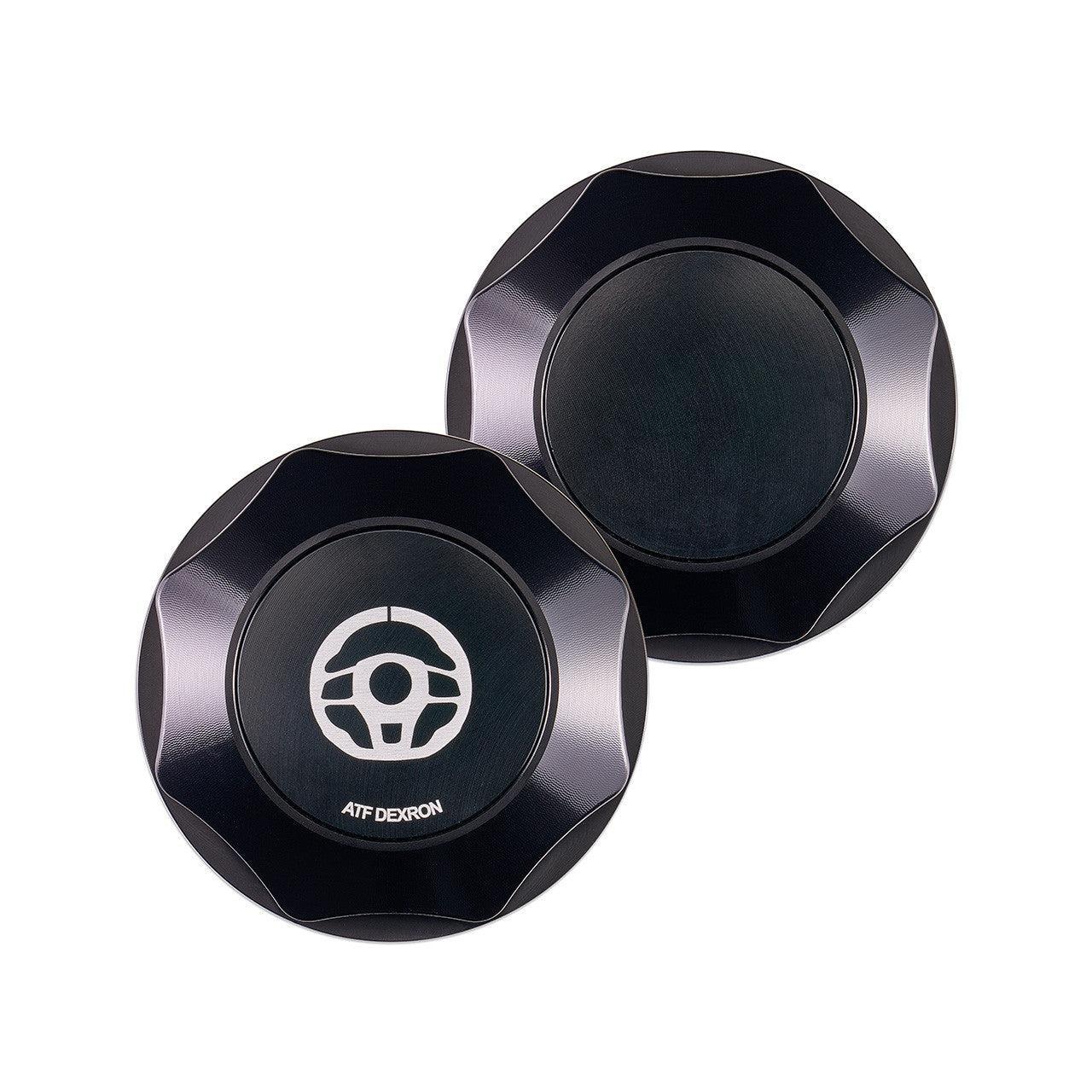 IAG Revolve Power Steering Reservoir Cap w/ Anodized Color Accent Black WRX 02-07 / STI 04-07 / Forester XT 04-08 | IAG-ACC-5306BKBK