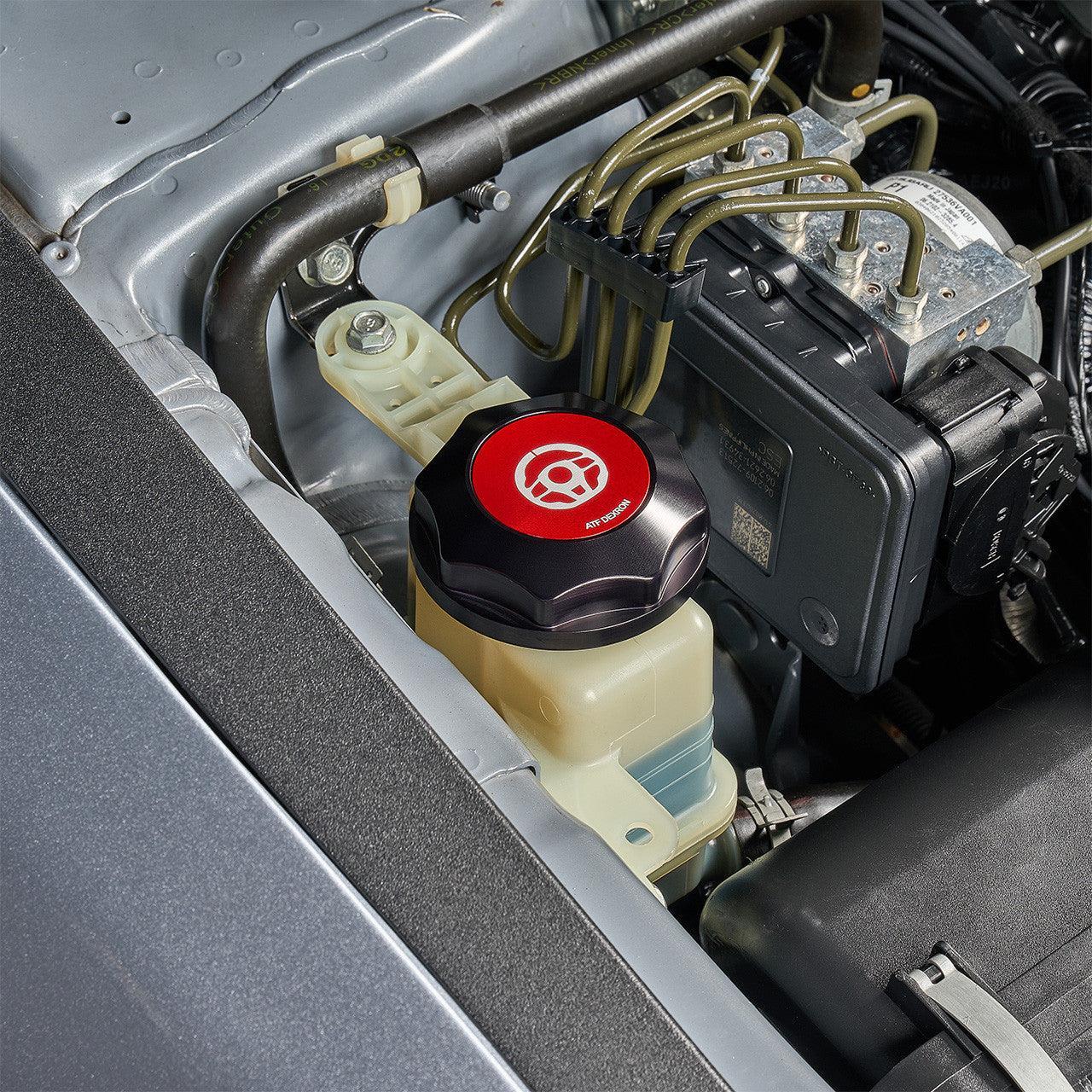 IAG Revolve Power Steering Reservoir Cap w/ Anodized Color Accent Silver WRX 08-14 / STI 08-21 / Legacy GT 05-09 | IAG-ACC-5307BKSL