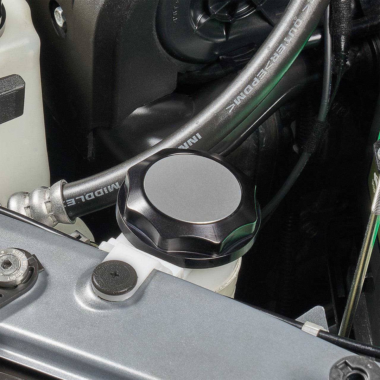 IAG Revolve Washer Fluid Reservoir Cap w/ Anodized Color Accent Black WRX 02-21 / STI 04-21 | IAG-ACC-5305BKBK