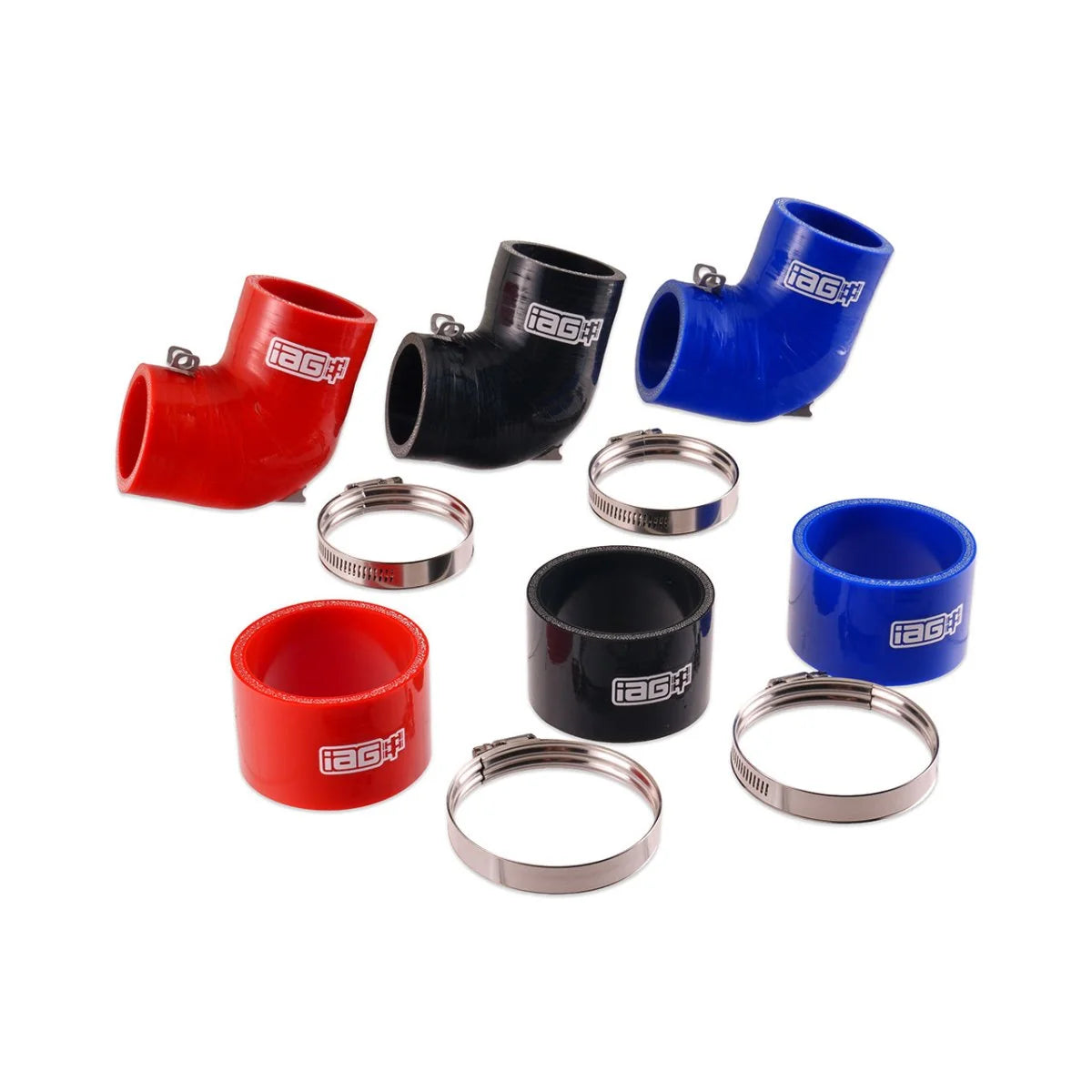 IAG “Stock” Top Mount Intercooler Coupler Kit Black Subaru STI 2004-2021