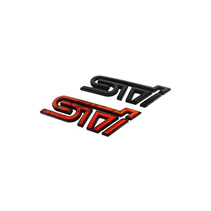 JDM Station STI Gloss Black Emblem with Matte Black Border WRX / STI 2015-2021 | 15STIMBTRUNK-GB